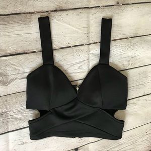 Black Cutout Crop Top Size S